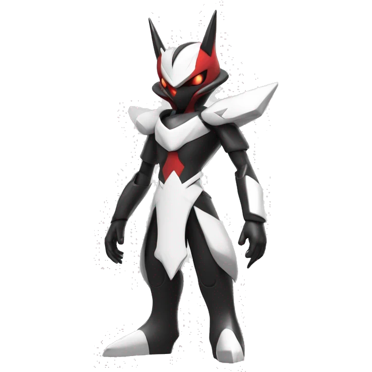  Cool Edgy Futuristic Black White Red Zangoose-Digimon-Medabot full body emoji