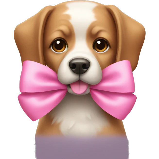 Dog with pink bow  emoji