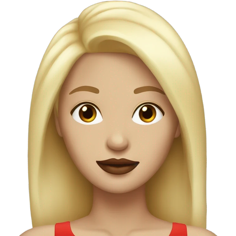 Woman with blonde hair and red lips emoji