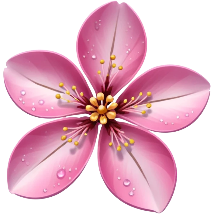 Stylized pink glitter cherry blossom flower (sakura) emoji