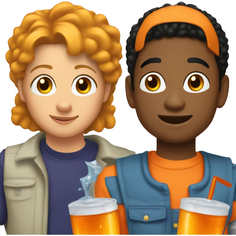 Keenan and kel with orange soda emoji