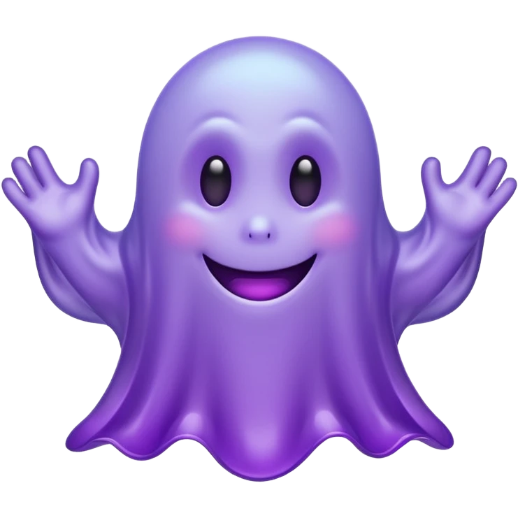 cartoon purple ghost with wavy bottom emoji