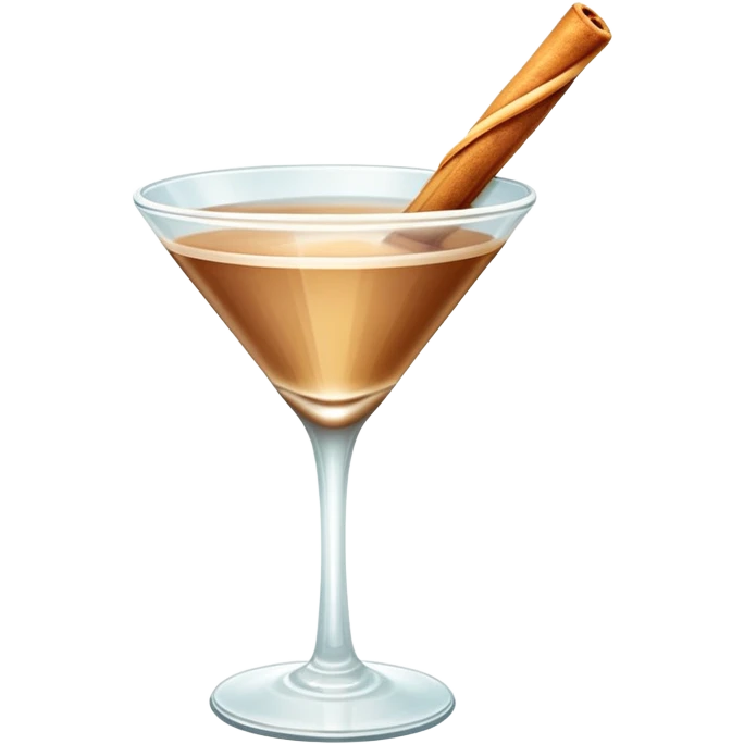 Cinnamon churro martini with one churro sticking out of the glass emoji