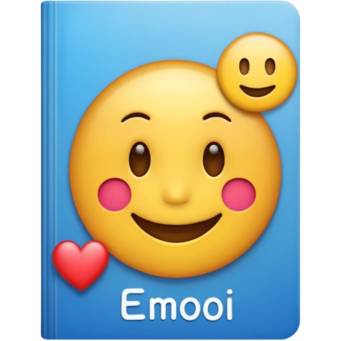 A textbook with the word 'emoji' written on the cover emoji