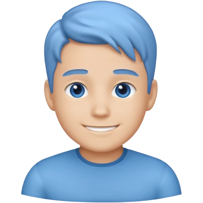 blue emoji of a boy with a self-assured, independent expression, sigma male style emoji