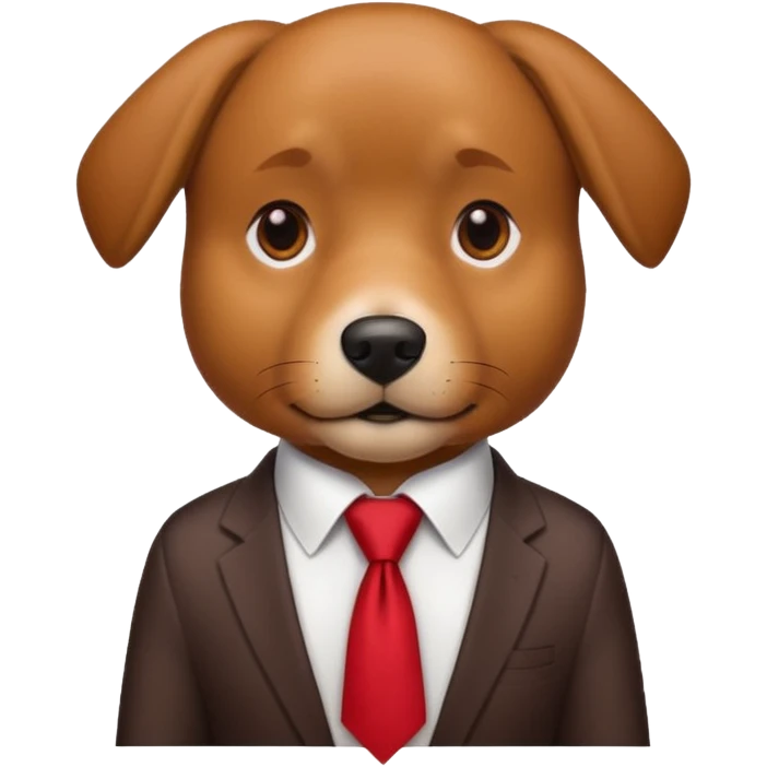 brown dog with red tie,white shirt emoji