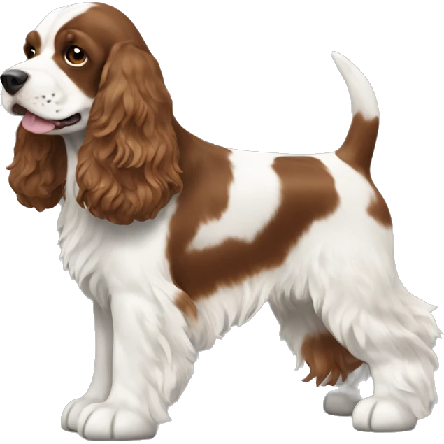 Brown and white cocker spaniel emoji