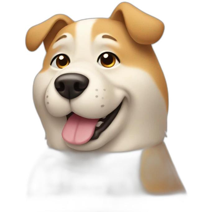 fat dog hand up emoji