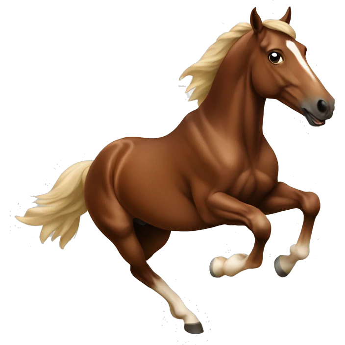 Brown horse jumping emoji