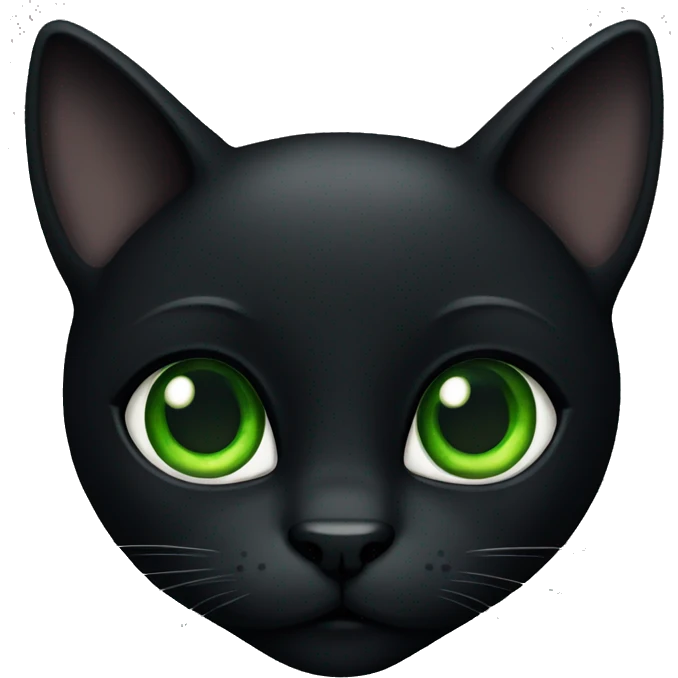 Black cat green eyes emoji