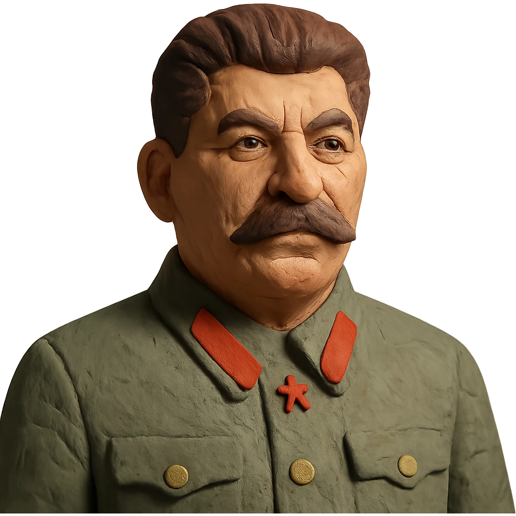 claymation style portrait of Stalin emoji