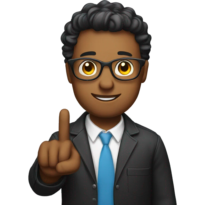 nerd holding up 1 finger emoji