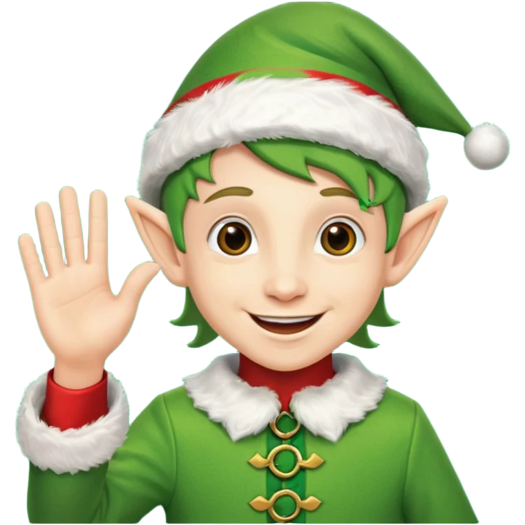 christmas elf wave emoji