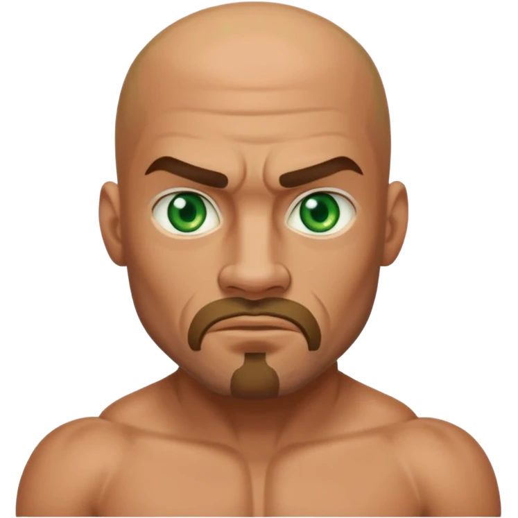 Green eyes caucasian boxer bald goatee emoji