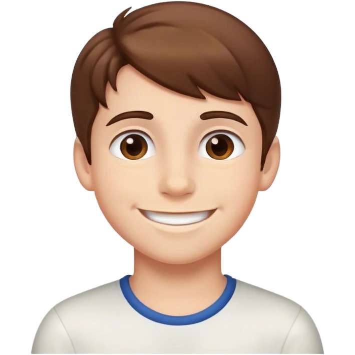 smiling boy with brown hair emoji