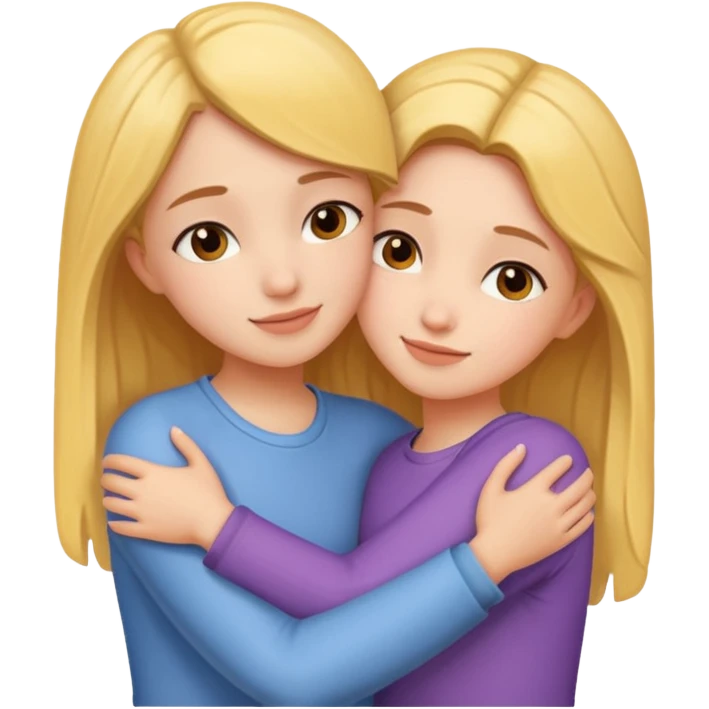 دو رفیق دختر که همدیگر رو عاشقانه بغل کردند و عمیق خیلی هستند emoji