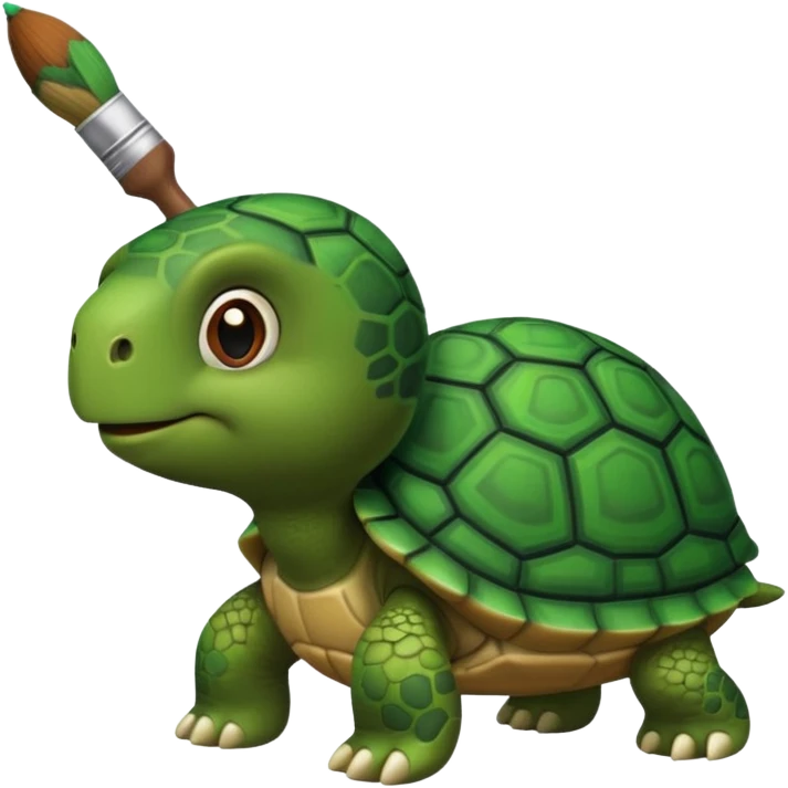 Turtle with paintbrush emoji