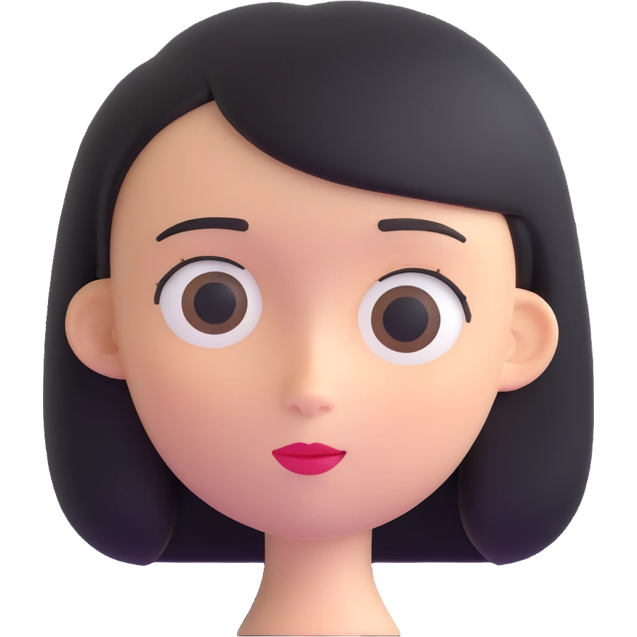 girl with oval flat head emoji