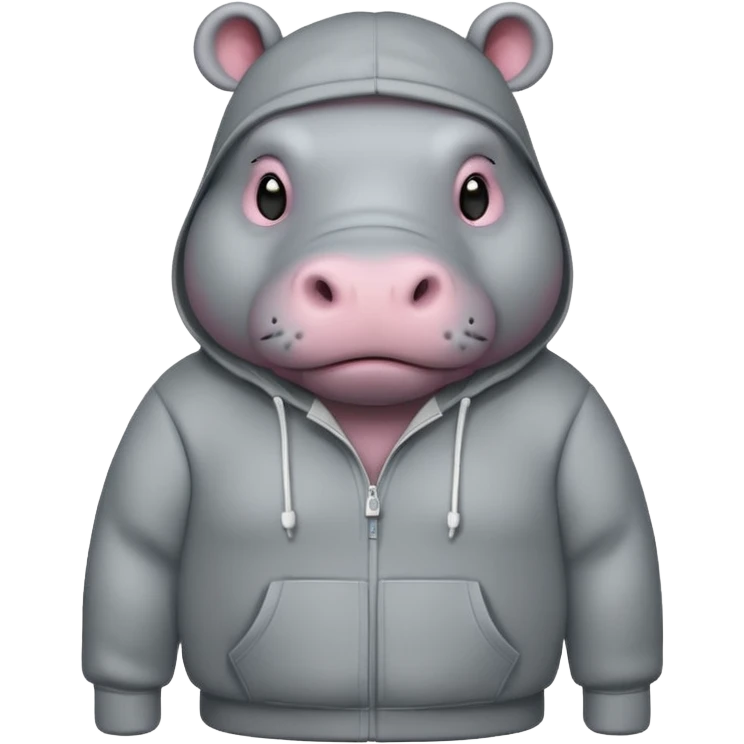 Hippo wearing a hoodie emoji