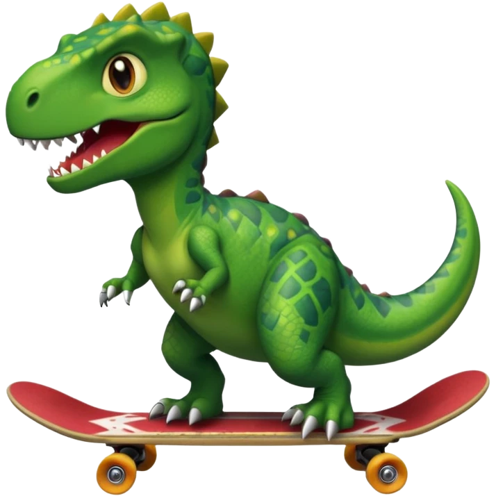 Dinosaur on a skateboard emoji