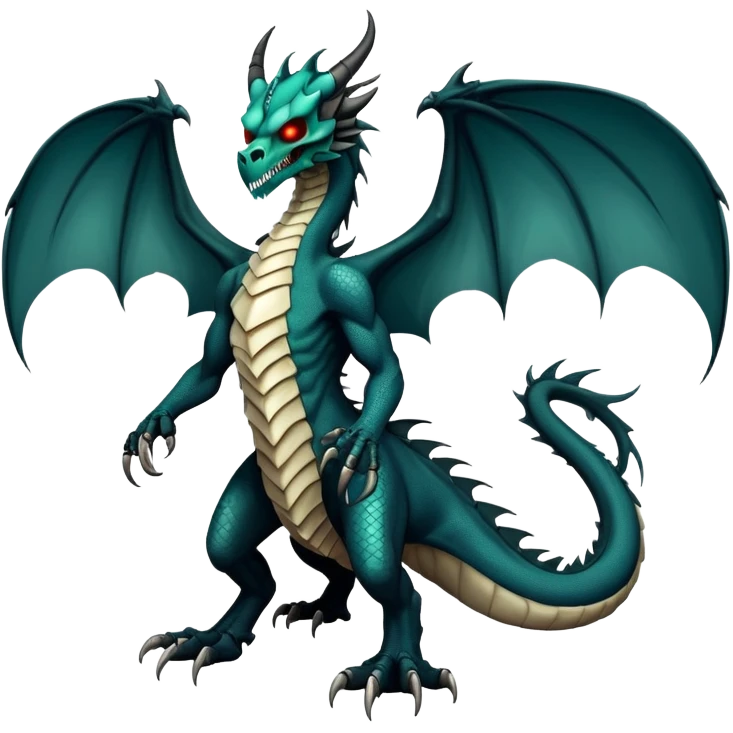 Dragon with a dragon-cadaver-skull-mask (full body) emoji