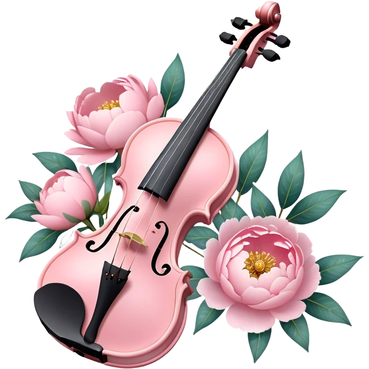 soft pastel pink roamin romantic violin with peonies and glitter emoji