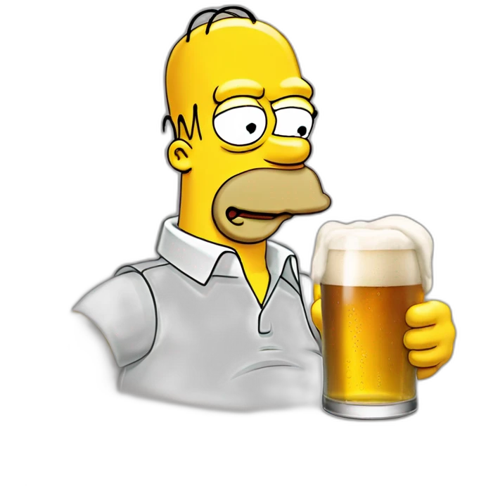 Homer Simpson drink à beer emoji