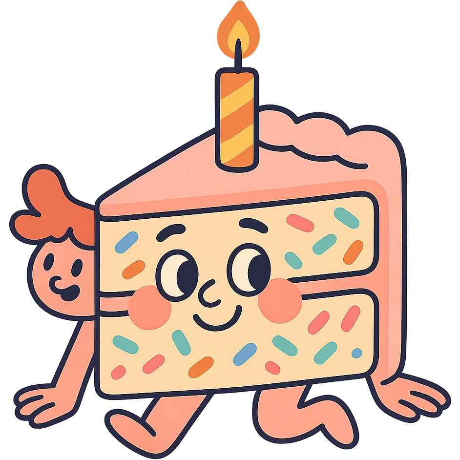 slice of funfetti birthday cake emoji