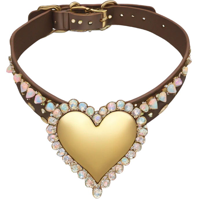 Gold heart collar with opal rhinestones emoji