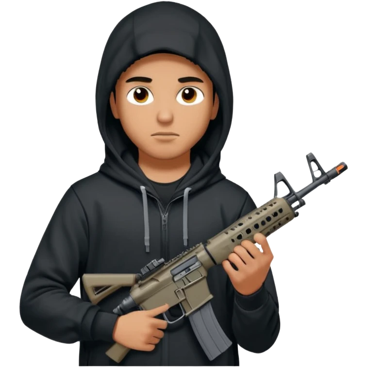 
Fais moi un jeune taliban qui ressemble qui tient une AR15 avec un hoodie a capuche, capuché, avec la cagoule nike therma fit hood emoji