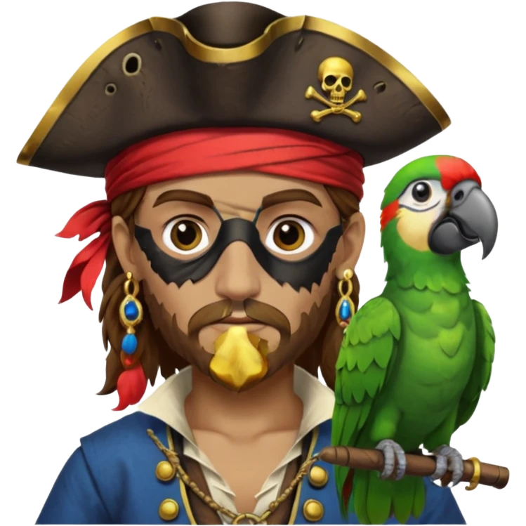 pirate and parrot emoji