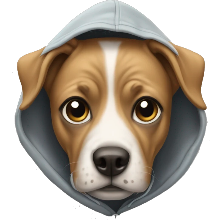 Dog wearing a hoodie emoji