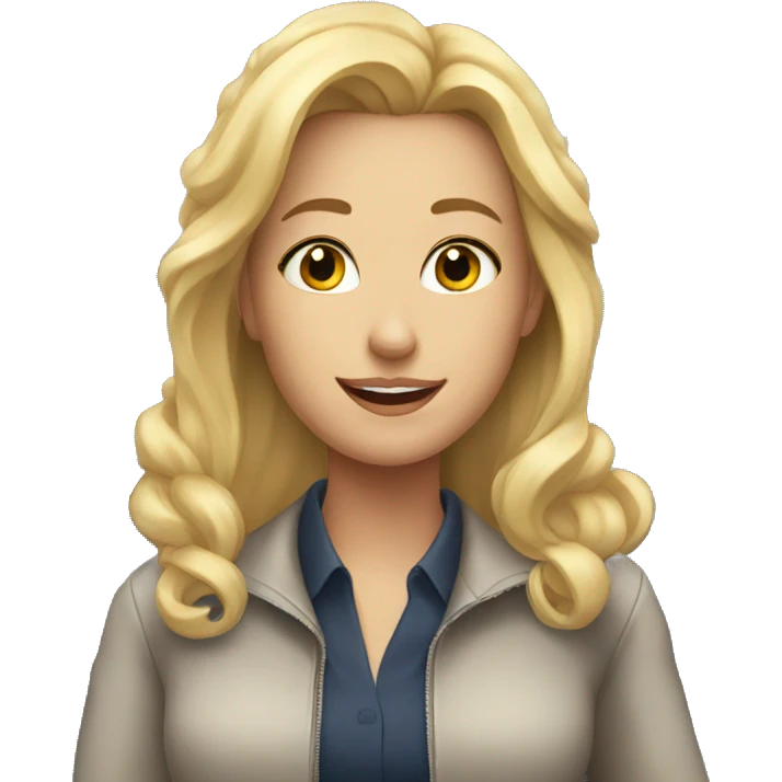Woman with blonde hair getting on a plane emoji