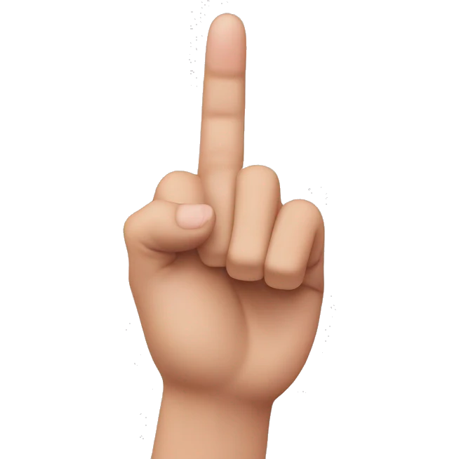 a closed hand pointing up the pinkie emoji