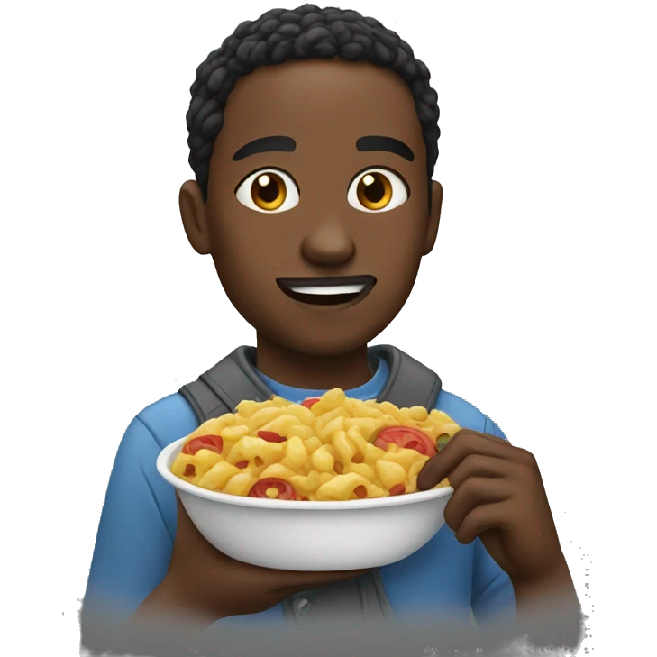 black person eating food emoji