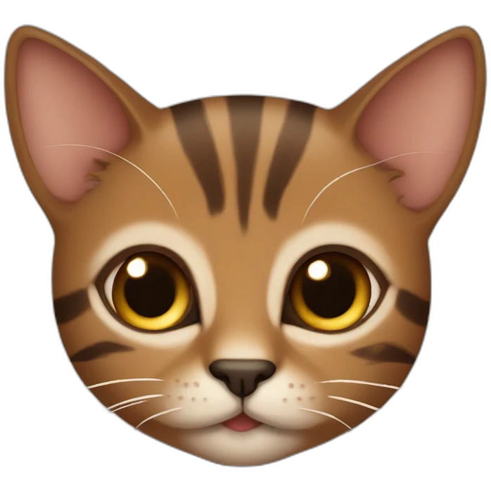 cute brown cat with a litte bit of black emoji