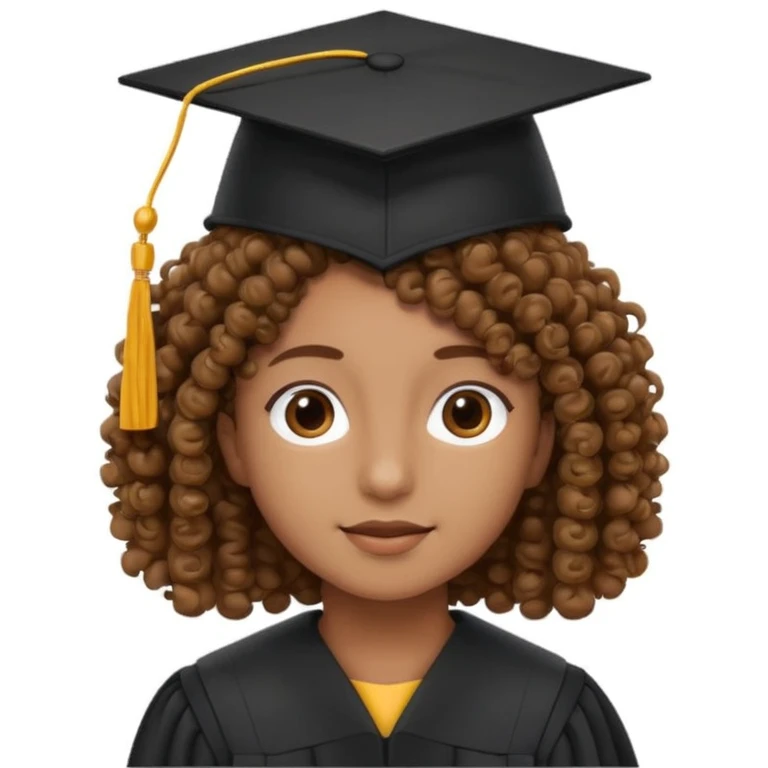 curly with graduation cap emoji
