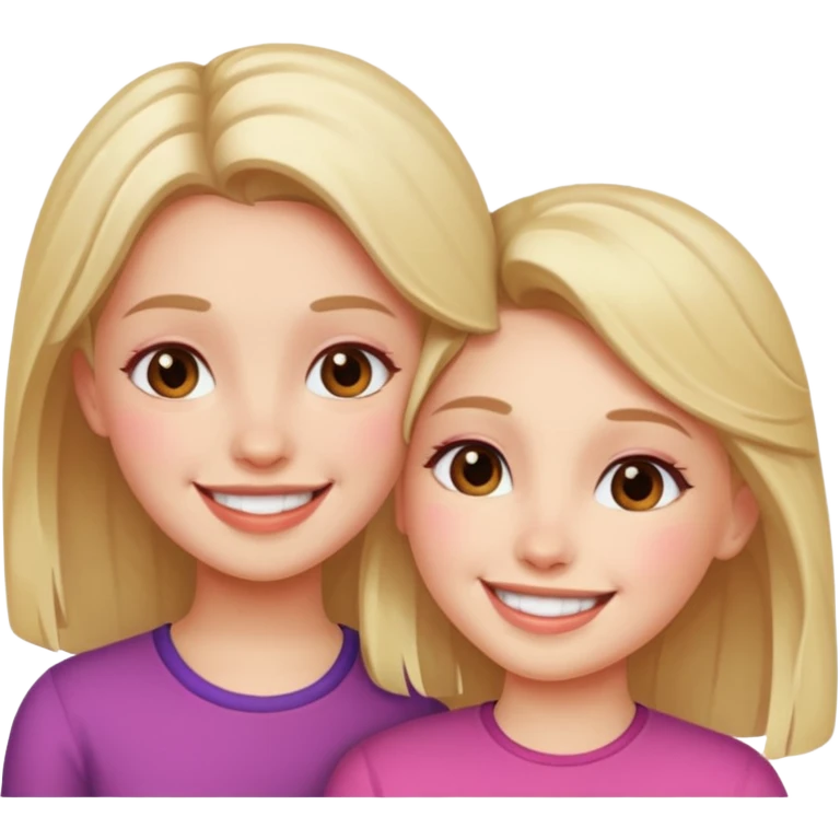 A girl blushing at a girl emoji