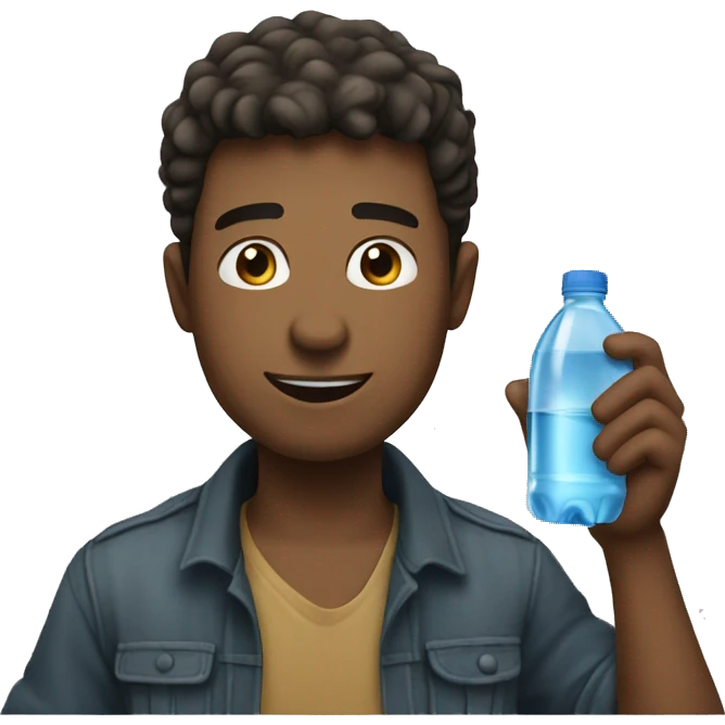 guy that is drinking a water botol emoji