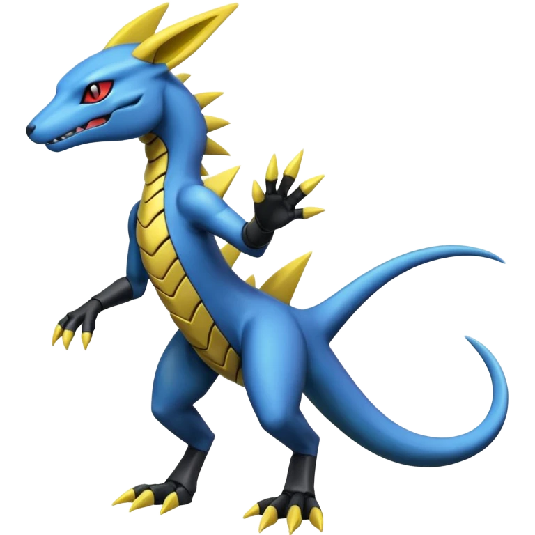 Shiny Cool Futuristic Smooth Edgy Cute Salandit-Zeraora-Lombax-Sergal-Genesect-Pokémon, full body emoji