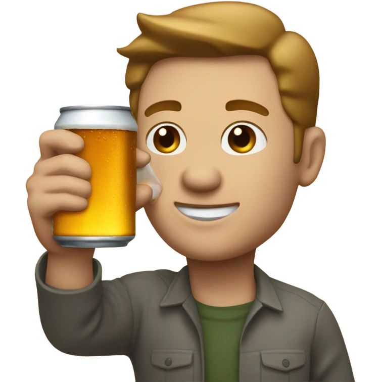 White man drinking beer  emoji