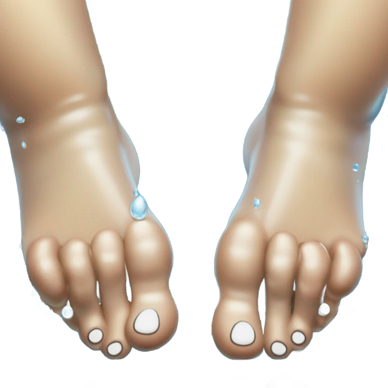 Feet with water emoji
