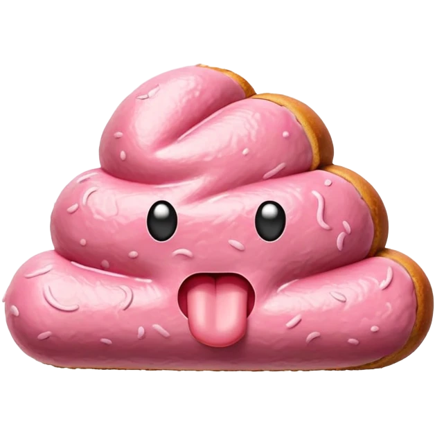 kawaii poop EMOJI made of SPAM MEAT emoji