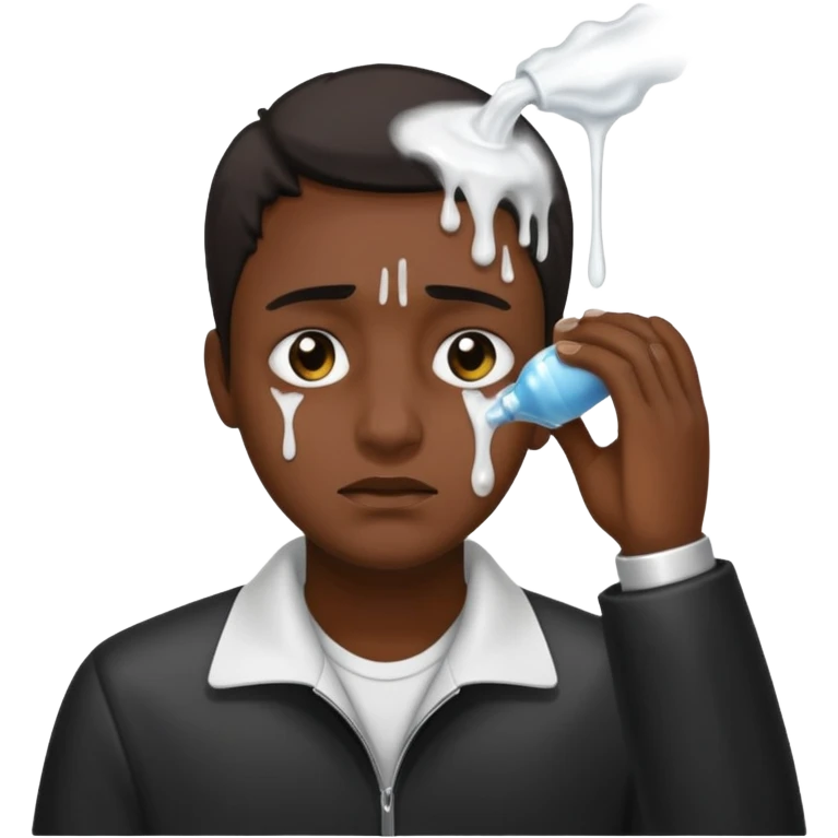 Emoji pouring bleach on his eyes emoji