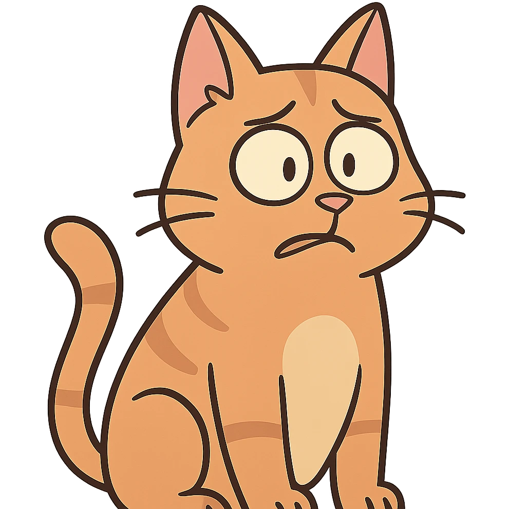 simple and expressive cat in flat toon style emoji