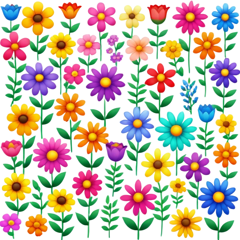 rainbow garden flowers  emoji