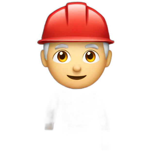 Industrial professional senior mechanical assembler working on the assembly of heavy machinery with a red outfit emoji