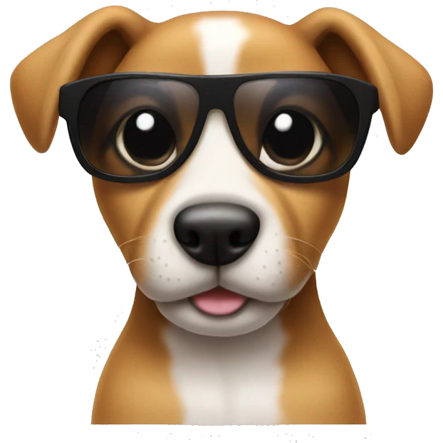 Puppy with sunglasses emoji