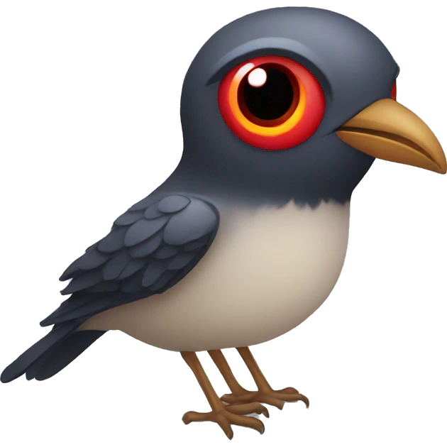 A bird with red eyes emoji