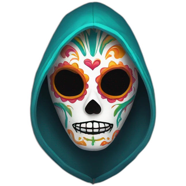 Colorful el muerte mask in hoodie emoji